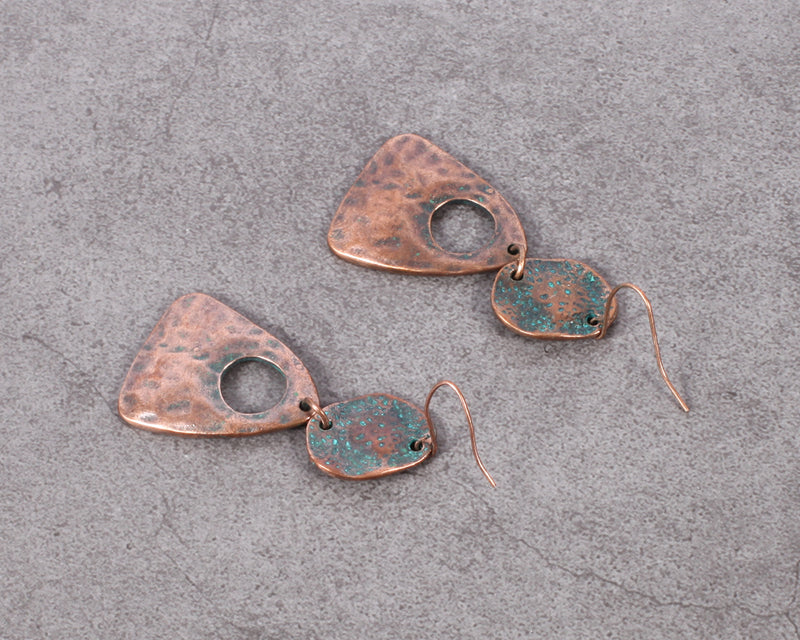 Retro Antique Bronze Plated Irregular Drop Earring - [neshe.in]