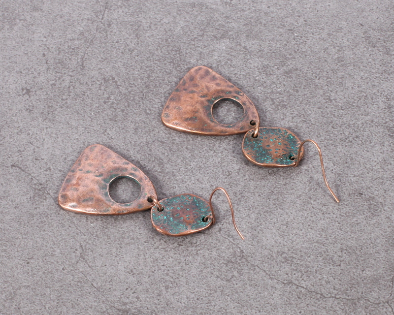 Retro Antique Bronze Plated Irregular Drop Earring - [neshe.in]