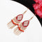 Bohemian Red Enamel Geometric Design Tassel Drop Earring - [neshe.in]