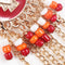 Bohemian Red Enamel Geometric Design Tassel Drop Earring - [neshe.in]