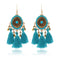Vintage Enamel Crystal Tassel Fringe Colorful Earrings - 3 Colors - [neshe.in]