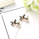 Antique Pearl Bow Knot Stud Earrings - 2 Colors - [neshe.in]