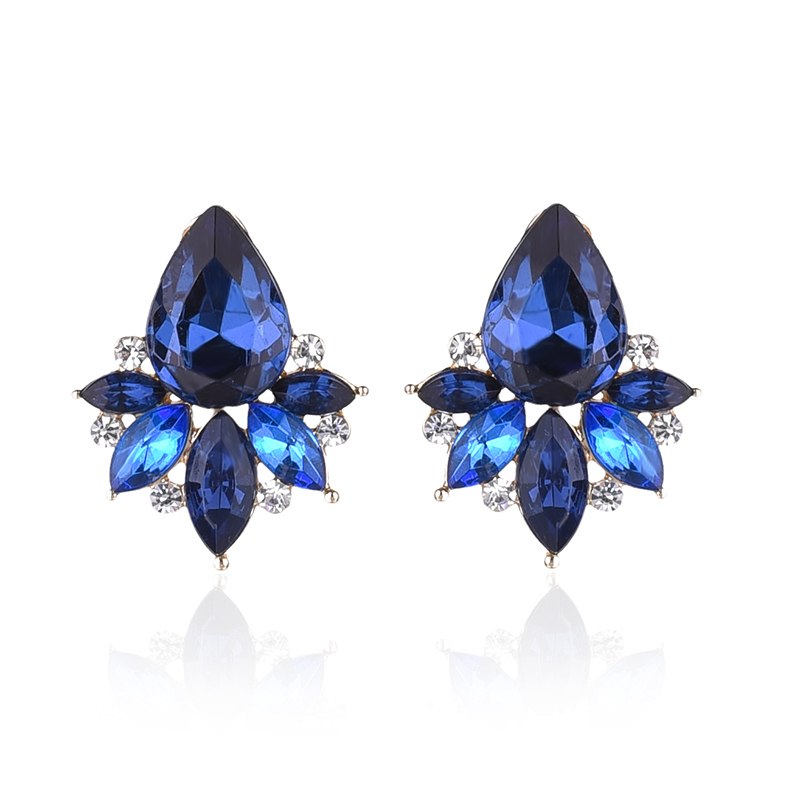 Geometric Crystal Stud Earrings - 5 Colors - [neshe.in]