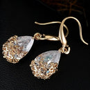 Classic Romantic Small Gold Silver Crystal Drop Earring - [neshe.in]