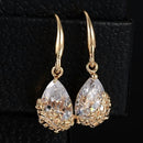 Classic Romantic Small Gold Silver Crystal Drop Earring - [neshe.in]