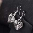 Silver Antique Heart Shaped Earring For Valentine Day - [neshe.in]