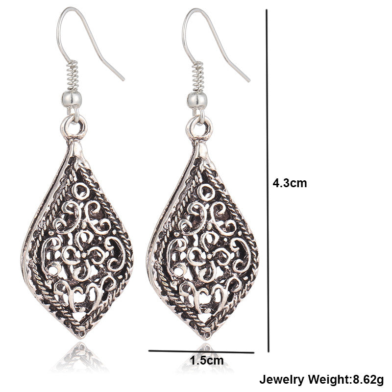 Silver Antique Leaf  Shaped Earring- 2 Shapes - [neshe.in]