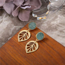 Golden Leaf Shaped Party Earring - [neshe.in]