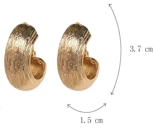 Trendy Statement Geometric Metal Big Hoop Earrings - 3 Colors - [neshe.in]