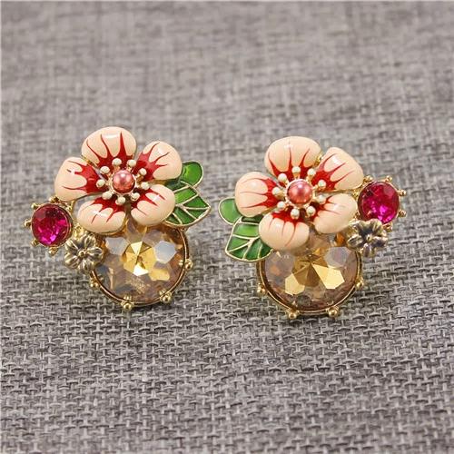 Exquisite Colorful Floral Stud Party Wear Earring - 2 Colors - [neshe.in]