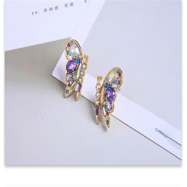 Butterfly Crystal Style Stud Party Wear Earring - [neshe.in]