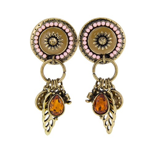 Colorful Ethnic Beads Charms Statement Earrings - 2 Colors - [neshe.in]