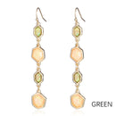 Colorful Laser Hexagon Resin Gold-Color Long Drop Earrings-4 Colors - [neshe.in]