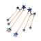 Unique Design Crystal Cute Blue Stars Long Dangle Earrings - [neshe.in]