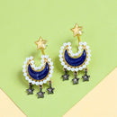 Moon & Stars Drop Bohemian Gold Color Stud Earrings - [neshe.in]