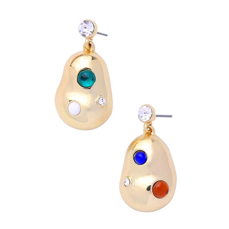 Gold Color Crystal Water Drop Party Earrings - [neshe.in]