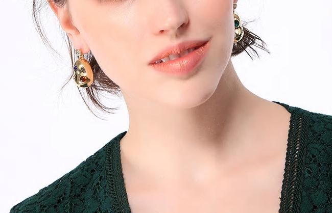 Gold Color Crystal Water Drop Party Earrings - [neshe.in]