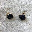 Small Geometric Square Color Rock Stud Earring - 2 Colors - [neshe.in]