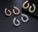 Trendy AAA CZ Cubic Zircon Crystal Hoop Earrings - 2 Colors - [neshe.in]