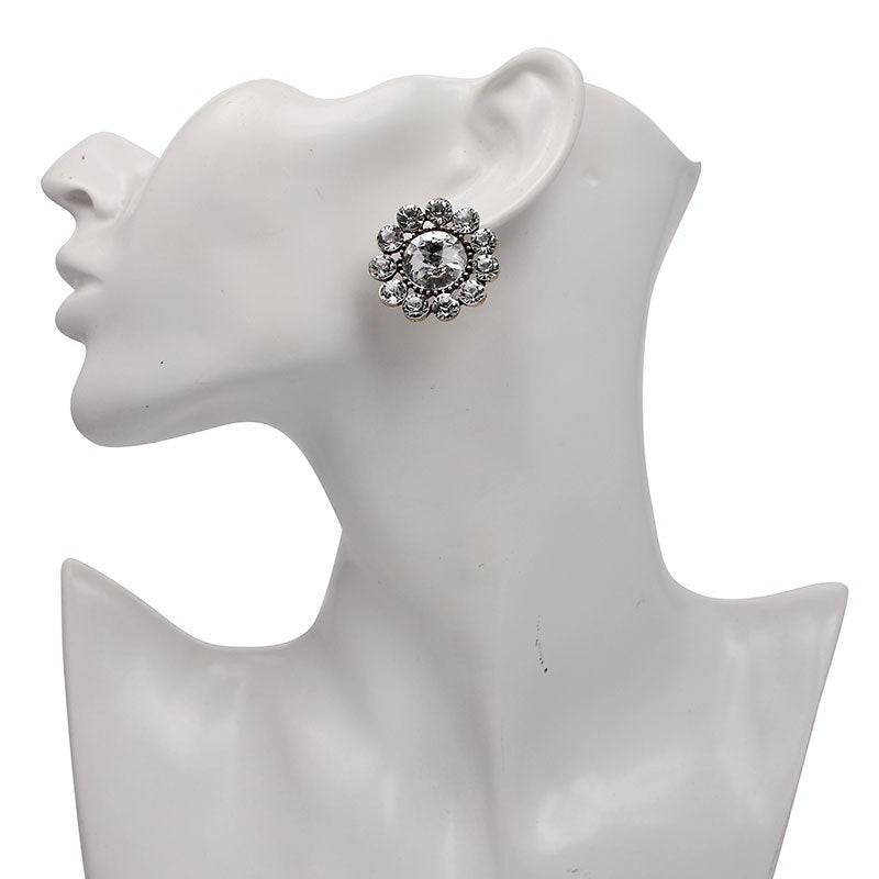 Flower Shape Crystal Party Stud Earring - [neshe.in]
