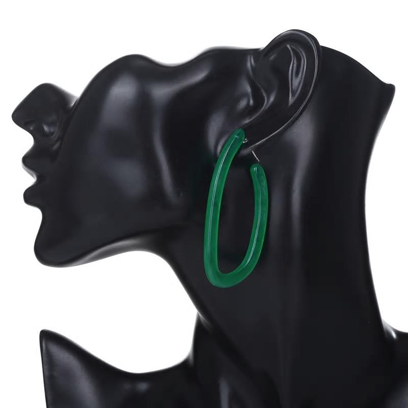 Irregular Geometric Shape Acrylic Hoop Earrings - 2 Colors - [neshe.in]
