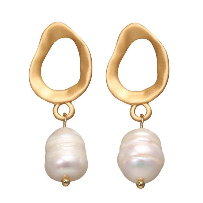 Gold Bow Pearl Drop Earrings – emilyOandbows