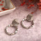 Irregular Silver Stud Statement Hoop for party - [neshe.in]
