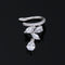 Water Drop Clip CZ Crystal Jackets Ear Cuff - [neshe.in]