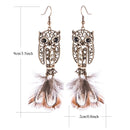 Metal Owl Styled Feather Earring - [neshe.in]