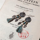 Long Tassel Antique Vintage Sequins Stones Earring - [neshe.in]