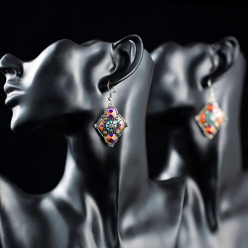 Rhombus Shaped Luxury Drop Dangle Earring - 2 colors - [neshe.in]