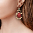 Ethnic Hanging Water Drip Nature Stone  Dangle Drop Earring- 2 colors - [neshe.in]