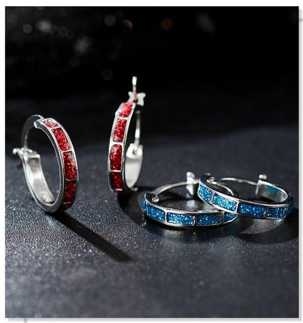 Shining Round Circle Silver Hoop Earrings - 2 Colors - [neshe.in]