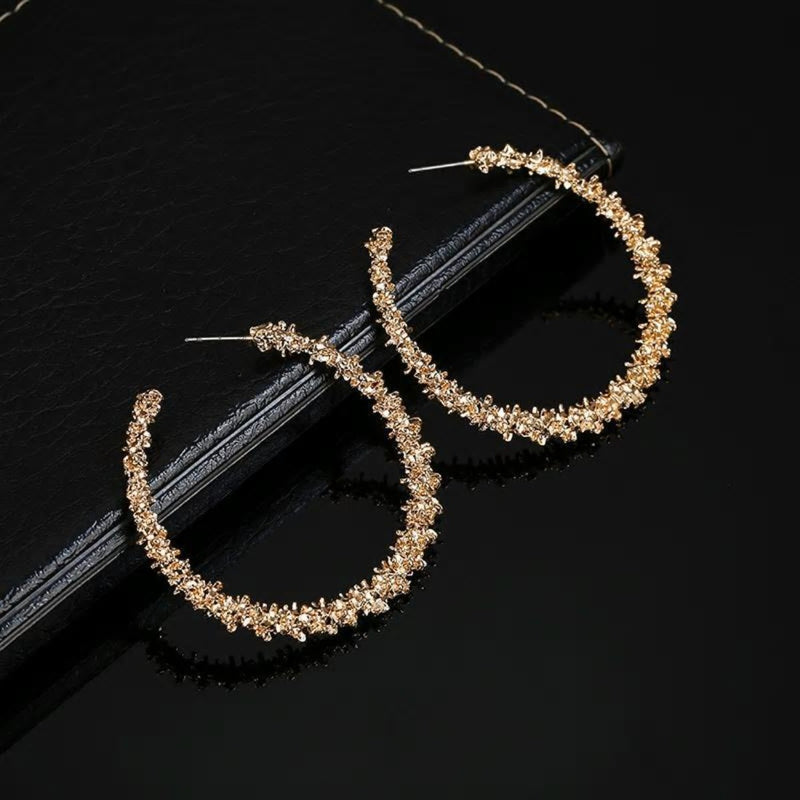 Gold Silver Personality Hoop Earrings – Neshe Fashion Jewelry