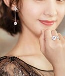 Trendy Crystal Snowflake Pearl Drop Earring - 2 Styles - [neshe.in]