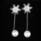 Trendy Crystal Snowflake Pearl Drop Earring - 2 Styles - [neshe.in]