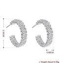 Silver Color Textured Stylish Hoop Earring