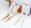 Long Tassels Metal Alloy Drop Dangle Party Earrings - 2 Colors - [neshe.in]