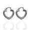 Silver Antique Retro Heart Shaped Silver Earrings - [neshe.in]