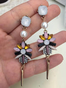 Crystal Imitation Peal Drop Dangle Earrings - [neshe.in]
