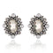Floral Crystal Stud Pearl Earring - 2 Colors - [neshe.in]