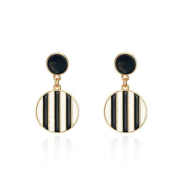 Black and white drop hot sale earrings