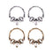 Antique Gold & Silver Vintage Hoop Stud Crystal Earrings - [neshe.in]
