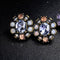 Luxury Antique Gold Clear Crystal Stud Party Earrings - [neshe.in]