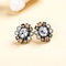 Luxury Antique Gold Clear Crystal Stud Party Earrings - [neshe.in]