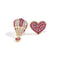 Luxury Hot-air Balloon Heart Asymmetrical Crystal Earrings - [neshe.in]
