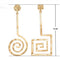 Golden Asymmetric Square And Circle Long Dangle Earrings