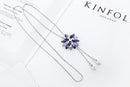 Fashion Elegant Sweater Chain Long Crystal Snow Pendant Necklace - [neshe.in]