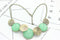 Fashion Geometric Thread Maxi Necklace - 2 Bright Colors (Blue & Green) - [neshe.in]
