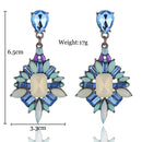 Elegant Crystal Gem Stone Resin Drop Earrings - 2 Colors - [neshe.in]